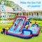 5 in 1 Kids Water Slide Inflatable Jump House with Dual Slides Climbing Wall Basketball Hoop Splash Pool